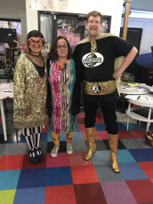 Esther Golden, Laura Scruggs, and me
