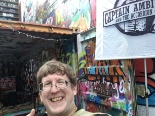 Outdoor alley shipping container bar