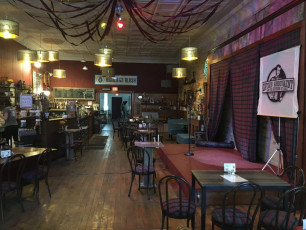 Big stage for a coffee shop